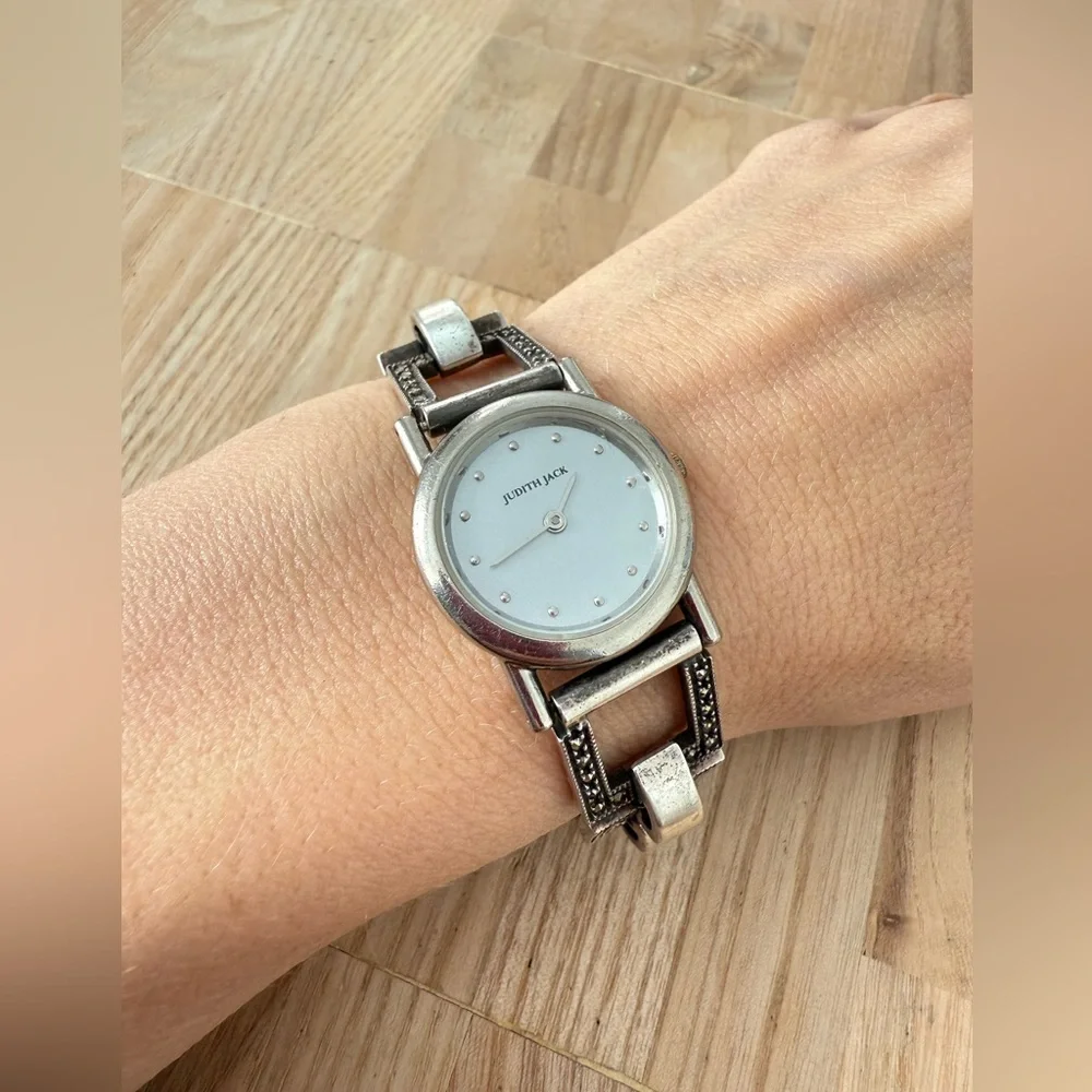 Vintage Judith Jack sterling silver marcasite watch NEW BATTERY
